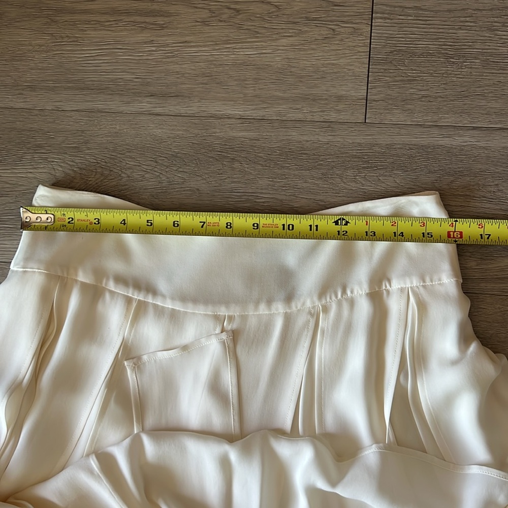 RALPH LAUREN Ivory Silk Pleated Car Wash Panel Skirt Vintage Luxury White 8 - Picture 10 of 13